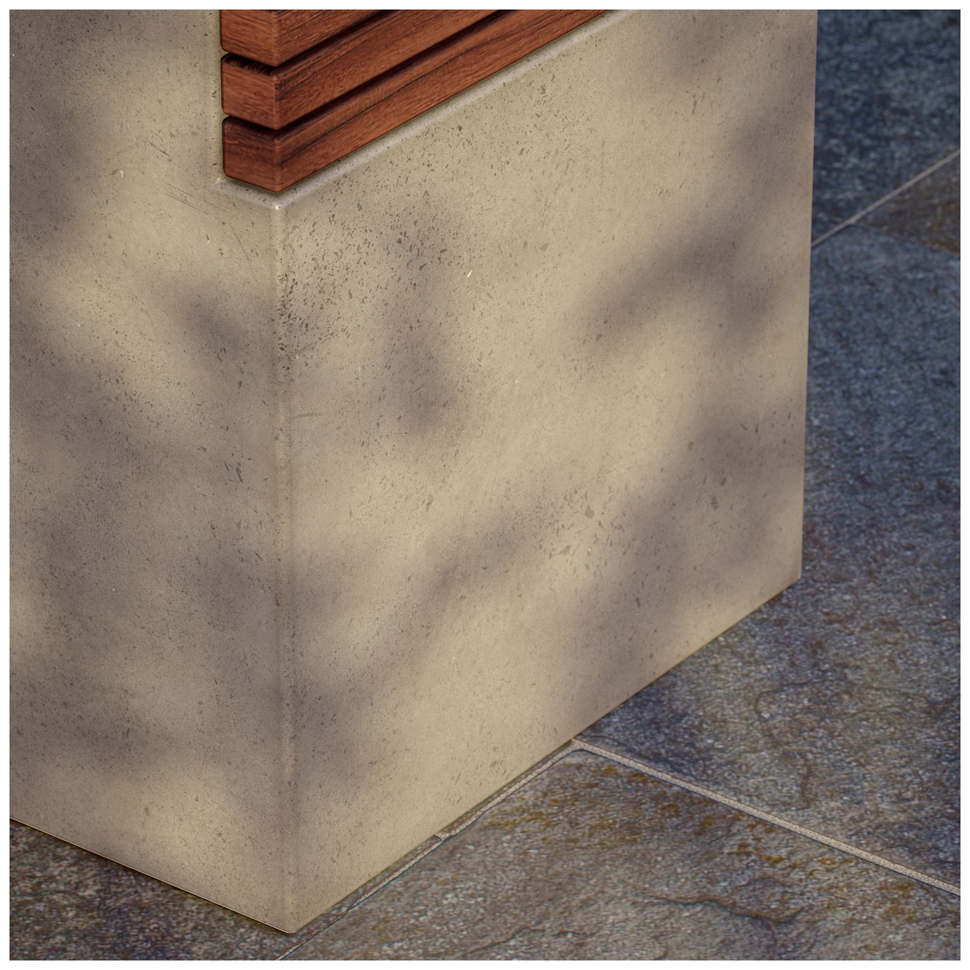 Mixx 13.75" Wide Dark Grey/Natural Stecca Cascata Accent Stool