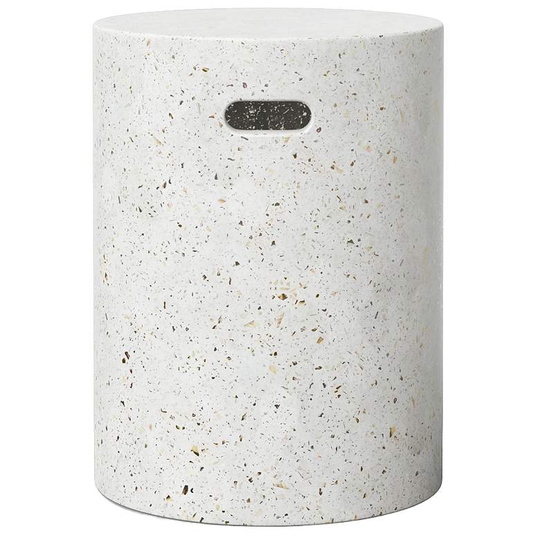 Image 1 Mixx 13.75" Wide Ivory Terrazzo Cylinder Accent Stool