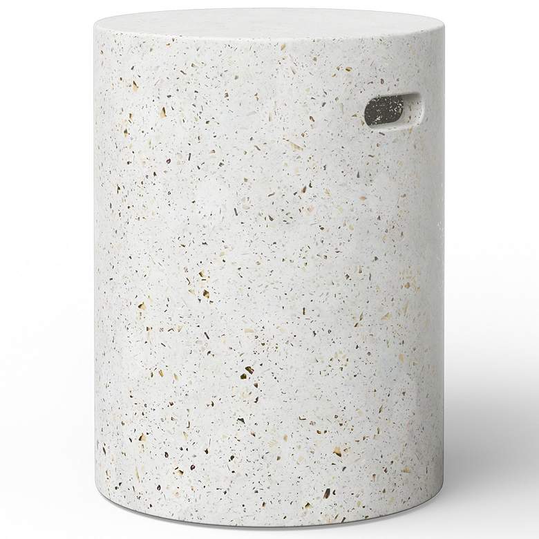 Image 2 Mixx 13.75" Wide Ivory Terrazzo Cylinder Accent Stool more views