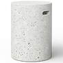 2_Mixx 13.75" Wide Ivory Terrazzo Cylinder Accent Stool more views