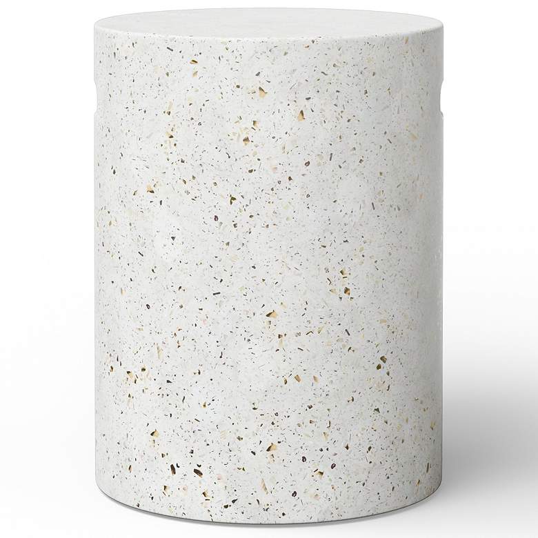 Image 3 Mixx 13.75" Wide Ivory Terrazzo Cylinder Accent Stool more views