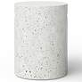 3_Mixx 13.75" Wide Ivory Terrazzo Cylinder Accent Stool more views