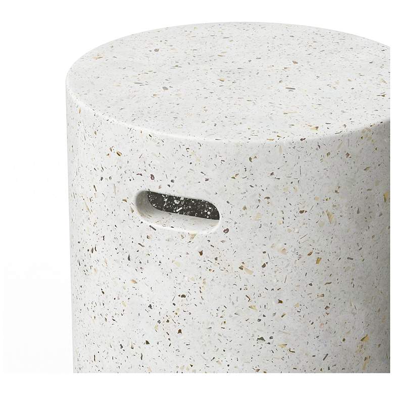 Image 4 Mixx 13.75" Wide Ivory Terrazzo Cylinder Accent Stool more views