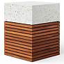 2_Mixx 13.75" Wide Ivory Terrazzo/Natural Stecca Alto Accent Stool more views