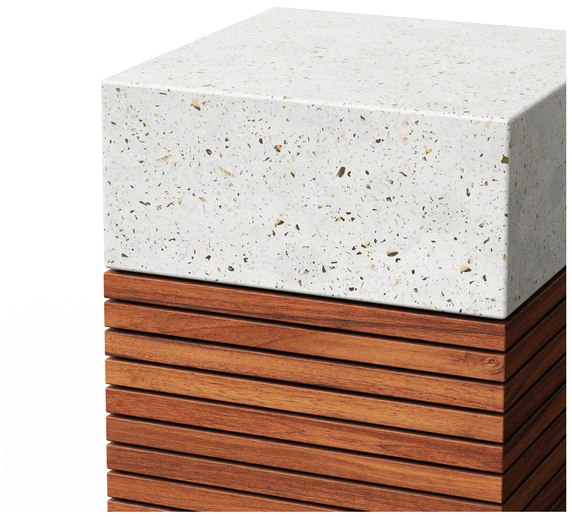 Image 4 Mixx 13.75" Wide Ivory Terrazzo/Natural Stecca Alto Accent Stool more views