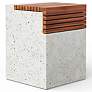 2_Mixx 13.75" Wide Ivory Terrazzo/Natural Stecca Cascata Accent Stool more views
