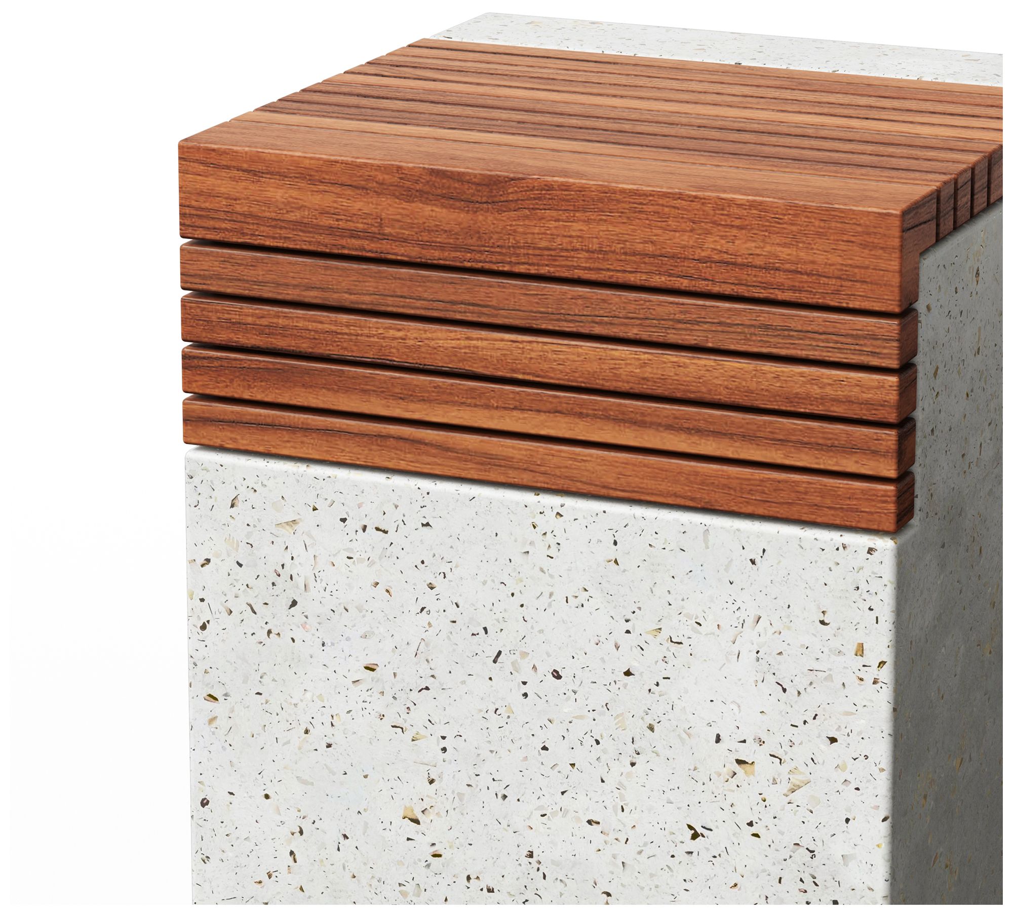 Image 4 Mixx 13.75" Wide Ivory Terrazzo/Natural Stecca Cascata Accent Stool more views