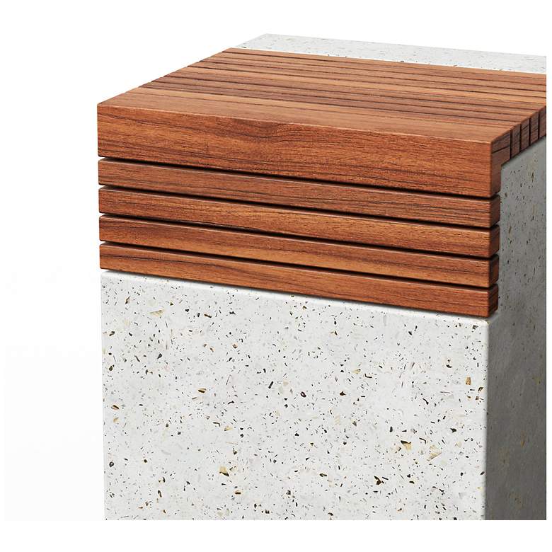 Image 4 Mixx 13.75" Wide Ivory Terrazzo/Natural Stecca Cascata Accent Stool more views