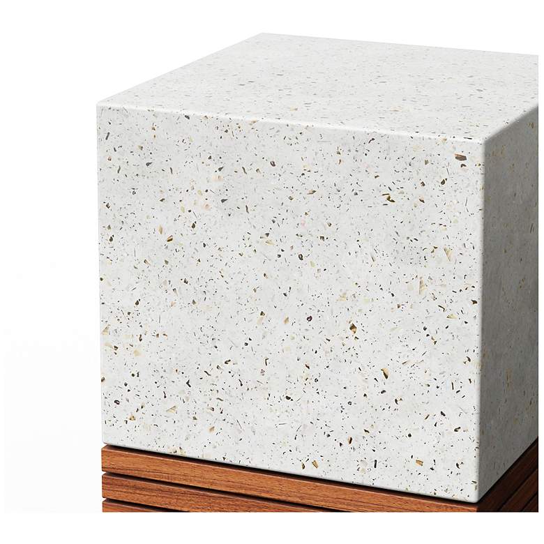 Image 4 Mixx 13.75" Wide Ivory Terrazzo/Natural Stecca Corto Accent Stool more views