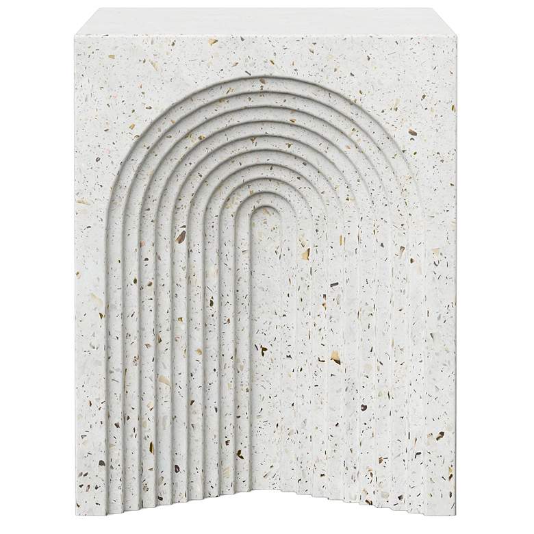 Image 1 Mixx 14.2" Wide Ivory Terrazzo Orion Stool