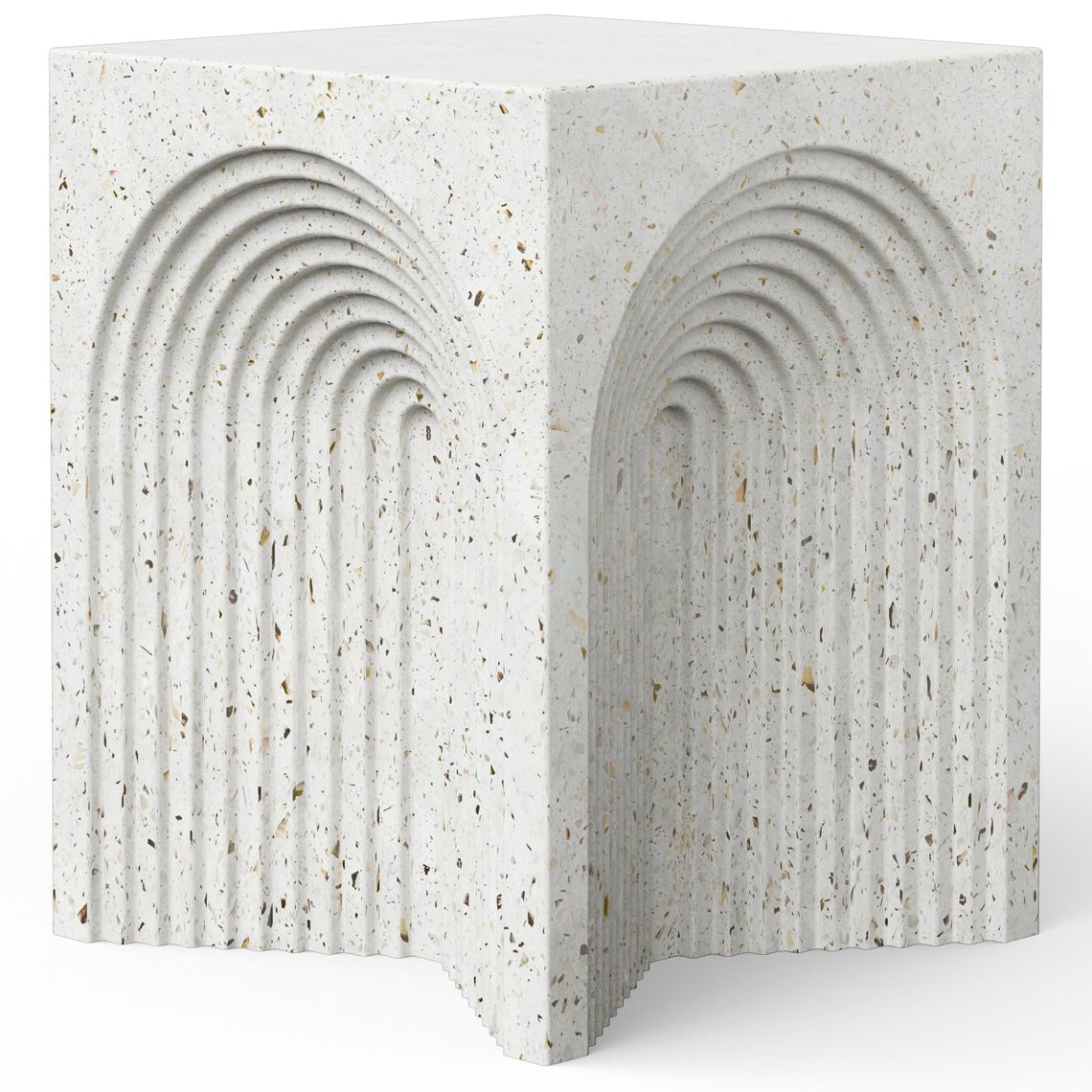 Image 2 Mixx 14.2" Wide Ivory Terrazzo Orion Stool more views