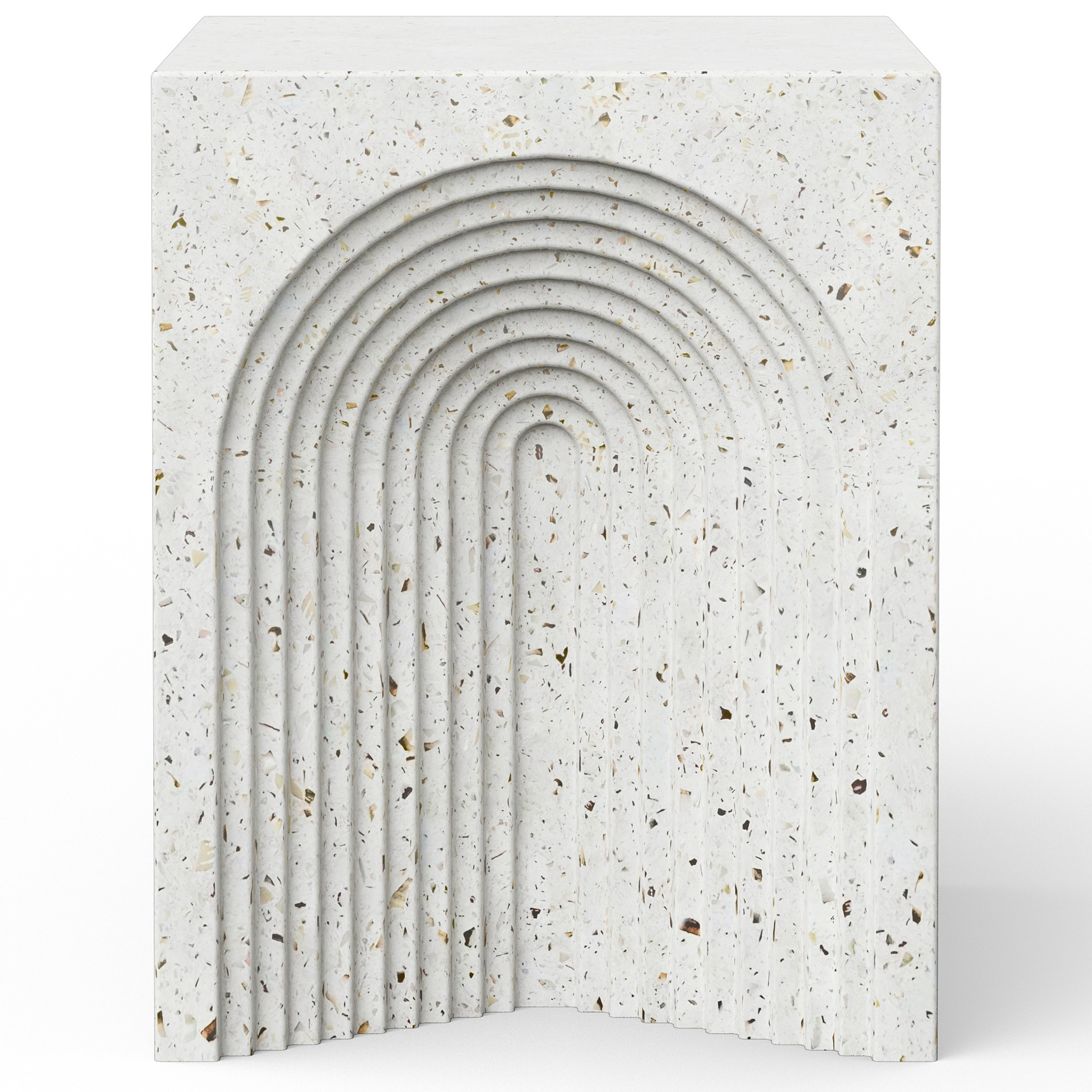 Image 3 Mixx 14.2" Wide Ivory Terrazzo Orion Stool more views