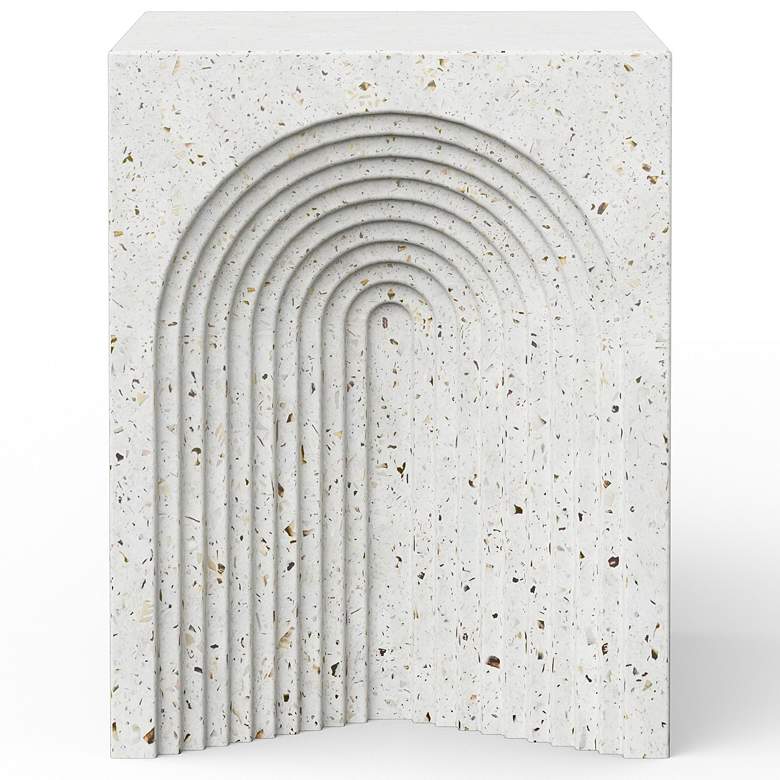 Image 3 Mixx 14.2" Wide Ivory Terrazzo Orion Stool more views