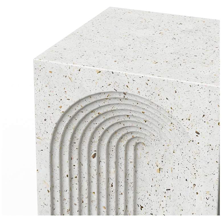 Image 4 Mixx 14.2" Wide Ivory Terrazzo Orion Stool more views
