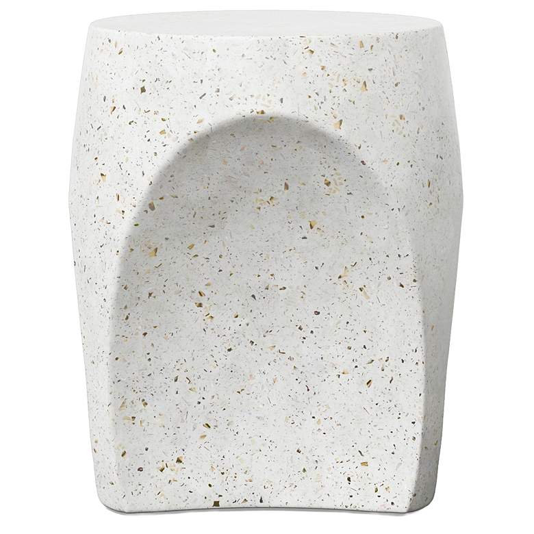 Image 1 Mixx 14.2" Wide Ivory Terrazzo Thalia Stool