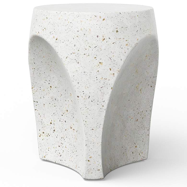 Image 2 Mixx 14.2" Wide Ivory Terrazzo Thalia Stool more views