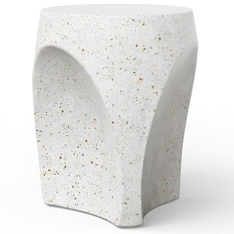 Image 3 Mixx 14.2" Wide Ivory Terrazzo Thalia Stool more views