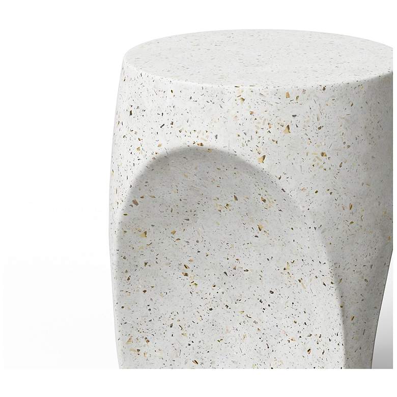 Image 4 Mixx 14.2" Wide Ivory Terrazzo Thalia Stool more views