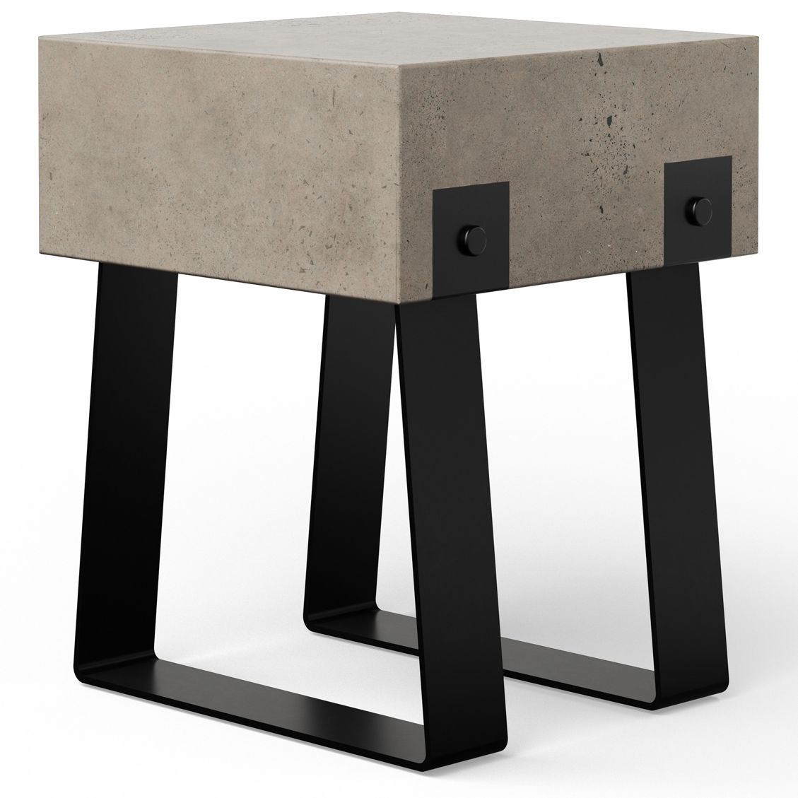 Image 2 Mixx 14" Wide Dark Grey Industrial Accent StoolBlack Legs more views