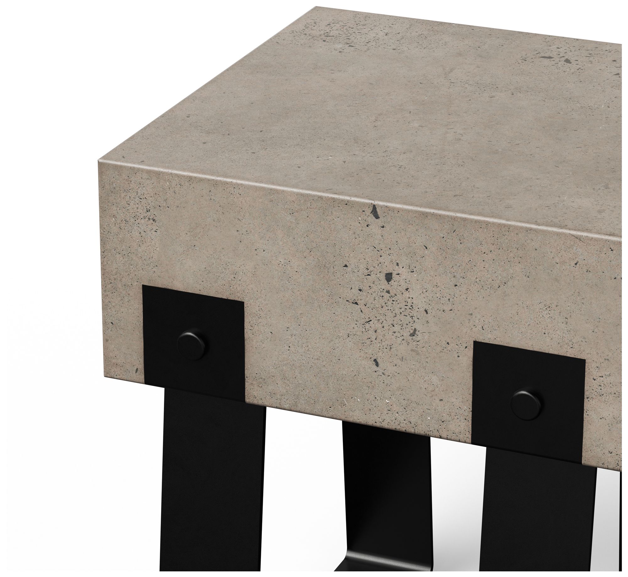 Image 4 Mixx 14" Wide Dark Grey Industrial Accent StoolBlack Legs more views