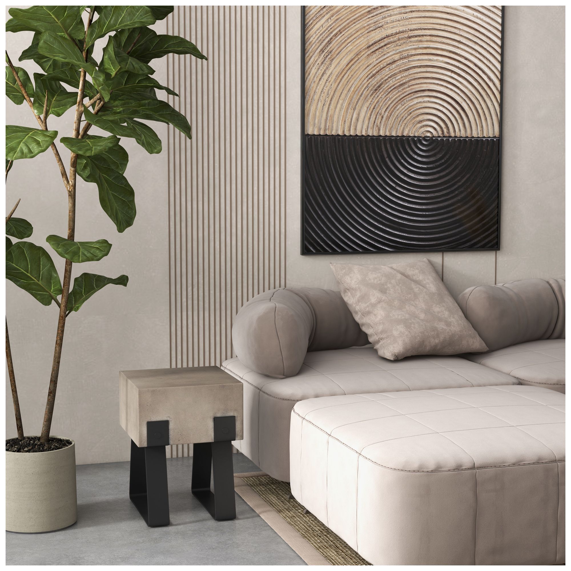 Image 5 Mixx 14" Wide Dark Grey Industrial Accent StoolBlack Legs more views