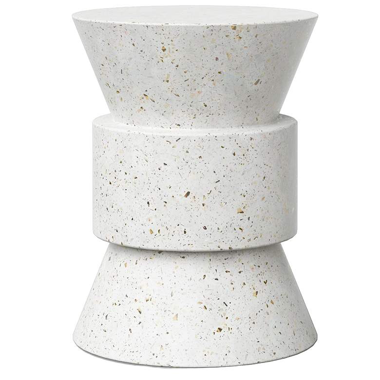 Image 1 Mixx 15.25" Wide Ivory Terrazzo Jackson Accent Stool