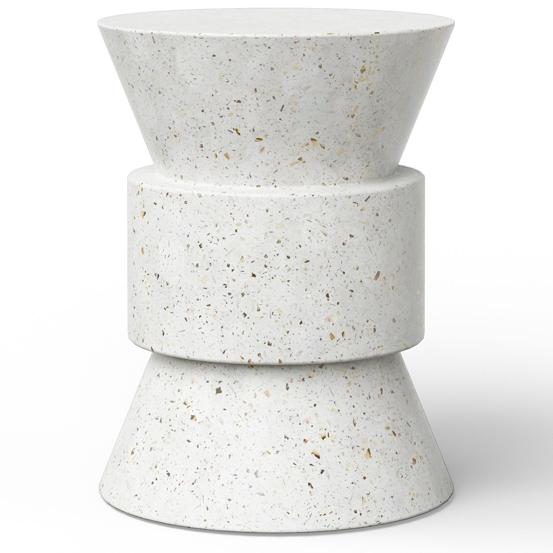Image 2 Mixx 15.25" Wide Ivory Terrazzo Jackson Accent Stool more views