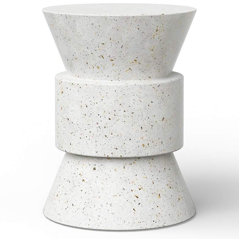 Image 2 Mixx 15.25" Wide Ivory Terrazzo Jackson Accent Stool more views