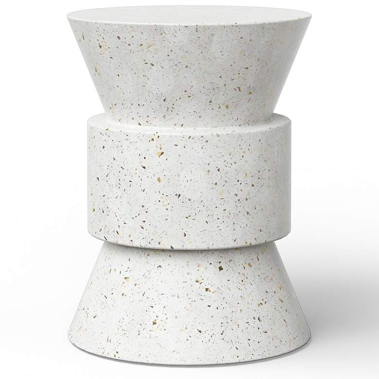 Image 3 Mixx 15.25" Wide Ivory Terrazzo Jackson Accent Stool more views