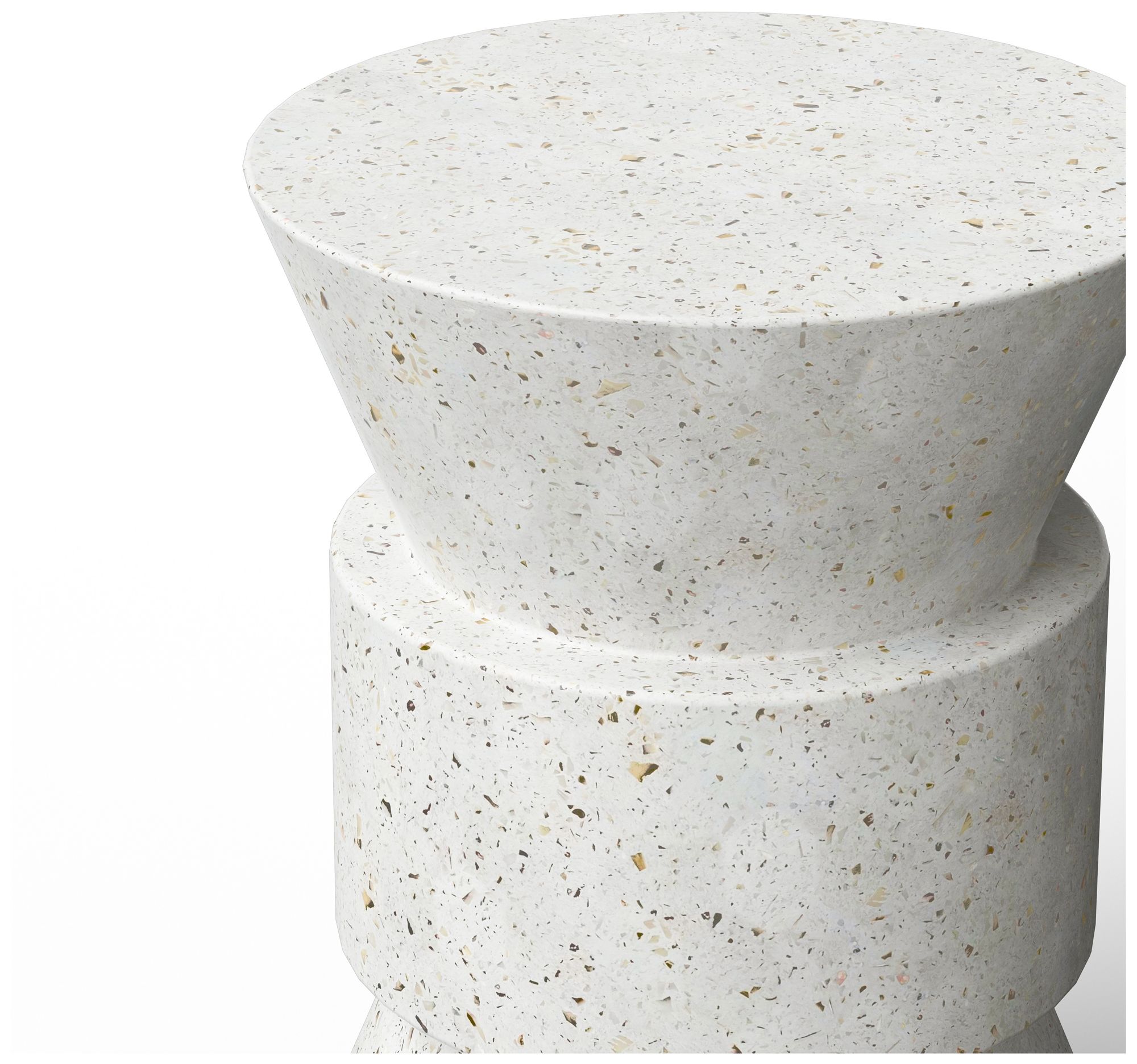Image 4 Mixx 15.25" Wide Ivory Terrazzo Jackson Accent Stool more views