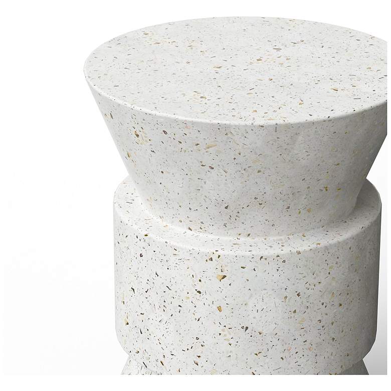Image 4 Mixx 15.25" Wide Ivory Terrazzo Jackson Accent Stool more views
