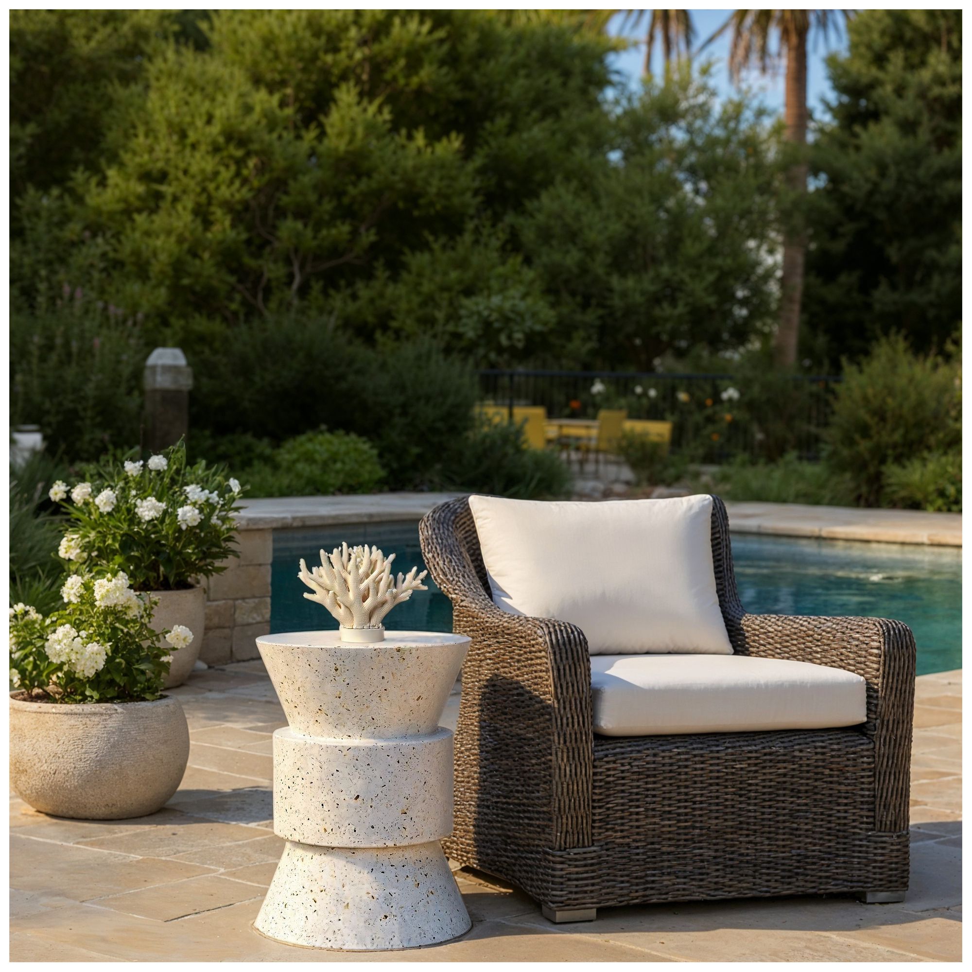 Image 5 Mixx 15.25" Wide Ivory Terrazzo Jackson Accent Stool more views