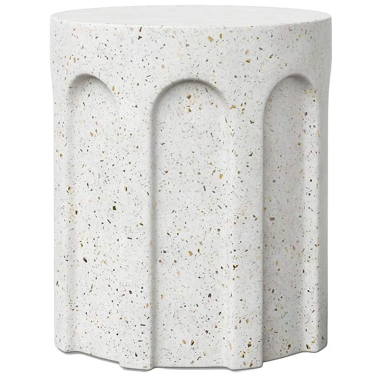 Image 1 Mixx 15" Wide Ivory Terrazzo Atlas Stool