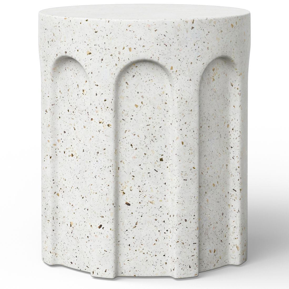 Image 2 Mixx 15" Wide Ivory Terrazzo Atlas Stool more views