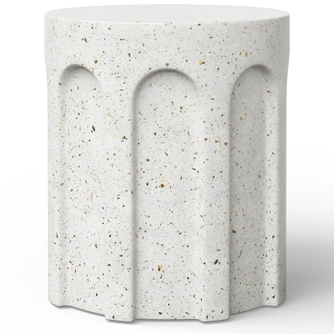 Image 3 Mixx 15" Wide Ivory Terrazzo Atlas Stool more views