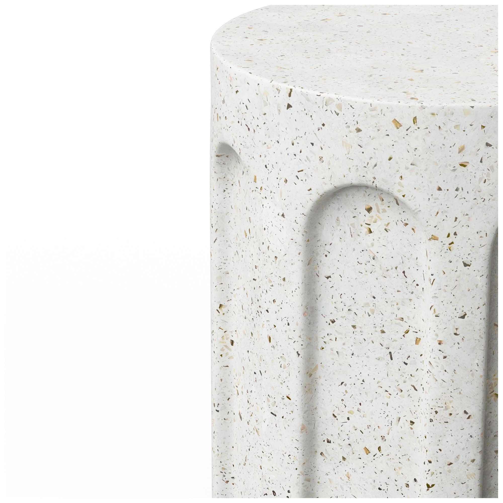 Image 4 Mixx 15" Wide Ivory Terrazzo Atlas Stool more views