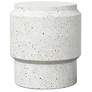 2_Mixx 16.25" Wide Ivory Terrazzo Barrel Accent Stool