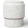 3_Mixx 16.25" Wide Ivory Terrazzo Barrel Accent Stool more views