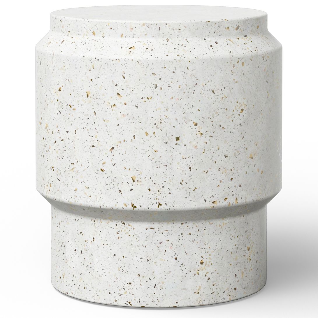 Image 4 Mixx 16.25" Wide Ivory Terrazzo Barrel Accent Stool more views