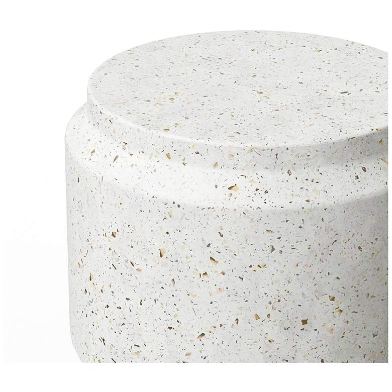 Image 5 Mixx 16.25" Wide Ivory Terrazzo Barrel Accent Stool more views