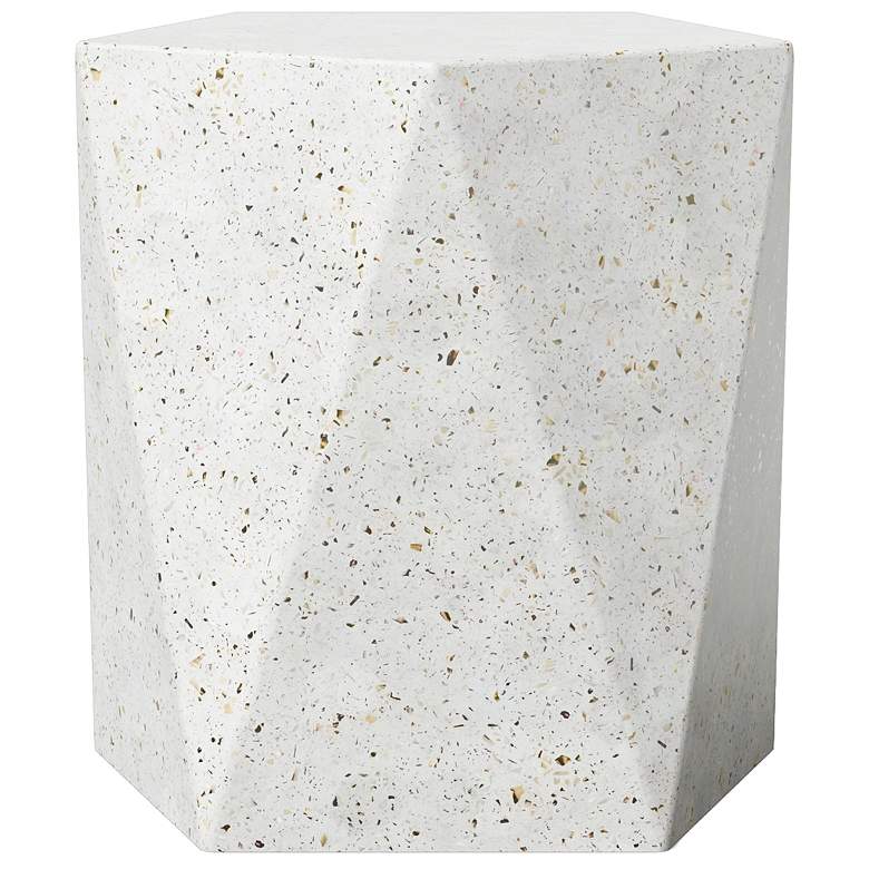 Image 1 Mixx 17.75" Wide Ivory Terrazzo Kelson Accent Stool