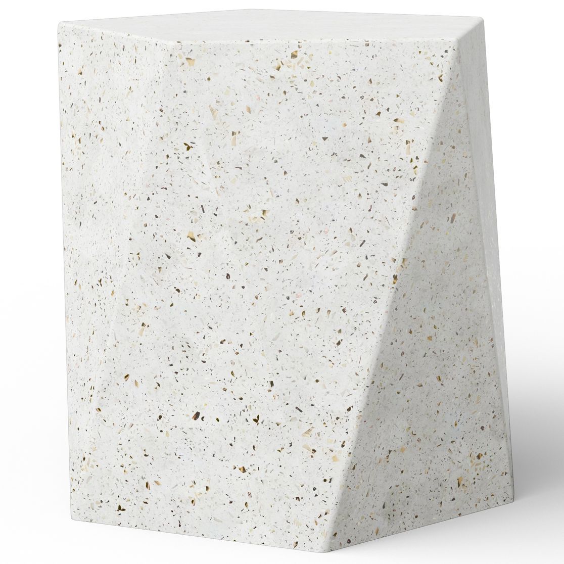 Image 2 Mixx 17.75" Wide Ivory Terrazzo Kelson Accent Stool more views