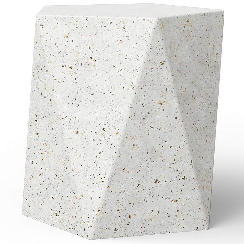 Image 3 Mixx 17.75" Wide Ivory Terrazzo Kelson Accent Stool more views