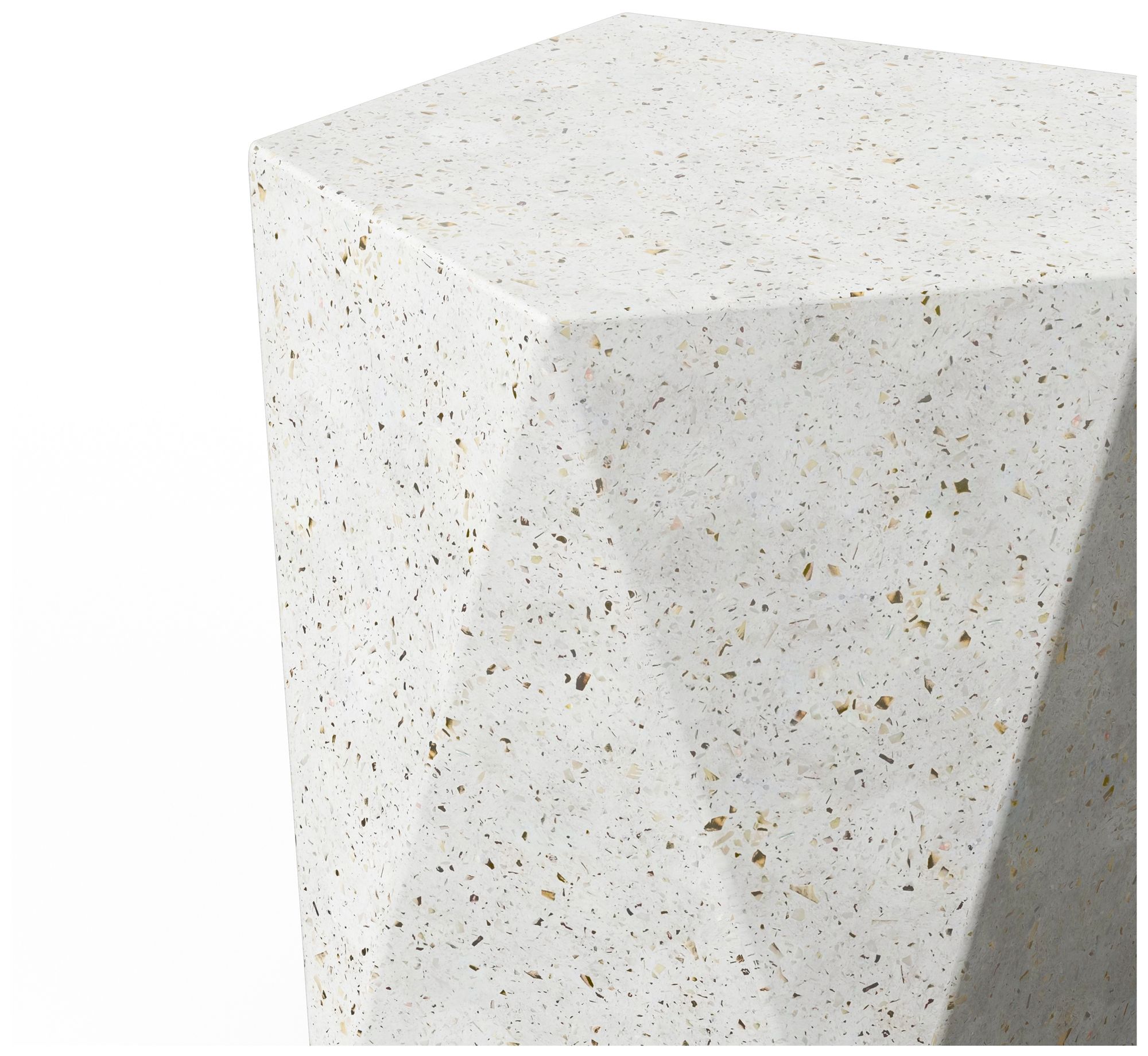 Image 4 Mixx 17.75" Wide Ivory Terrazzo Kelson Accent Stool more views