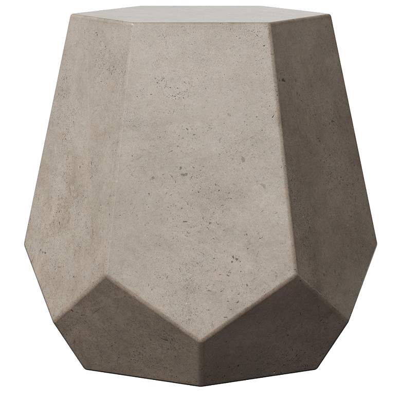 Image 1 Mixx 19" Wide Dark Grey Faceted Accent Stool