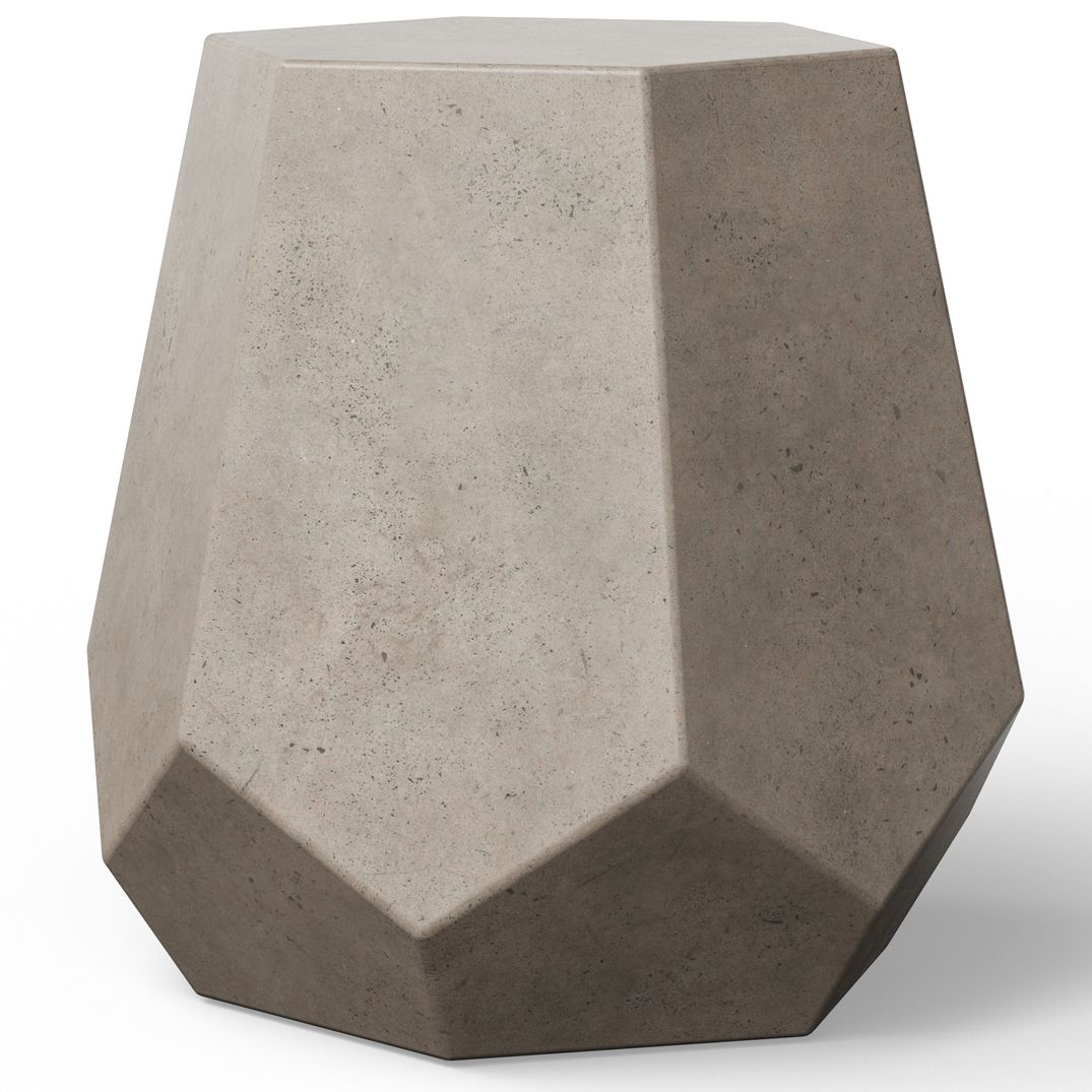 Image 2 Mixx 19" Wide Dark Grey Faceted Accent Stool more views