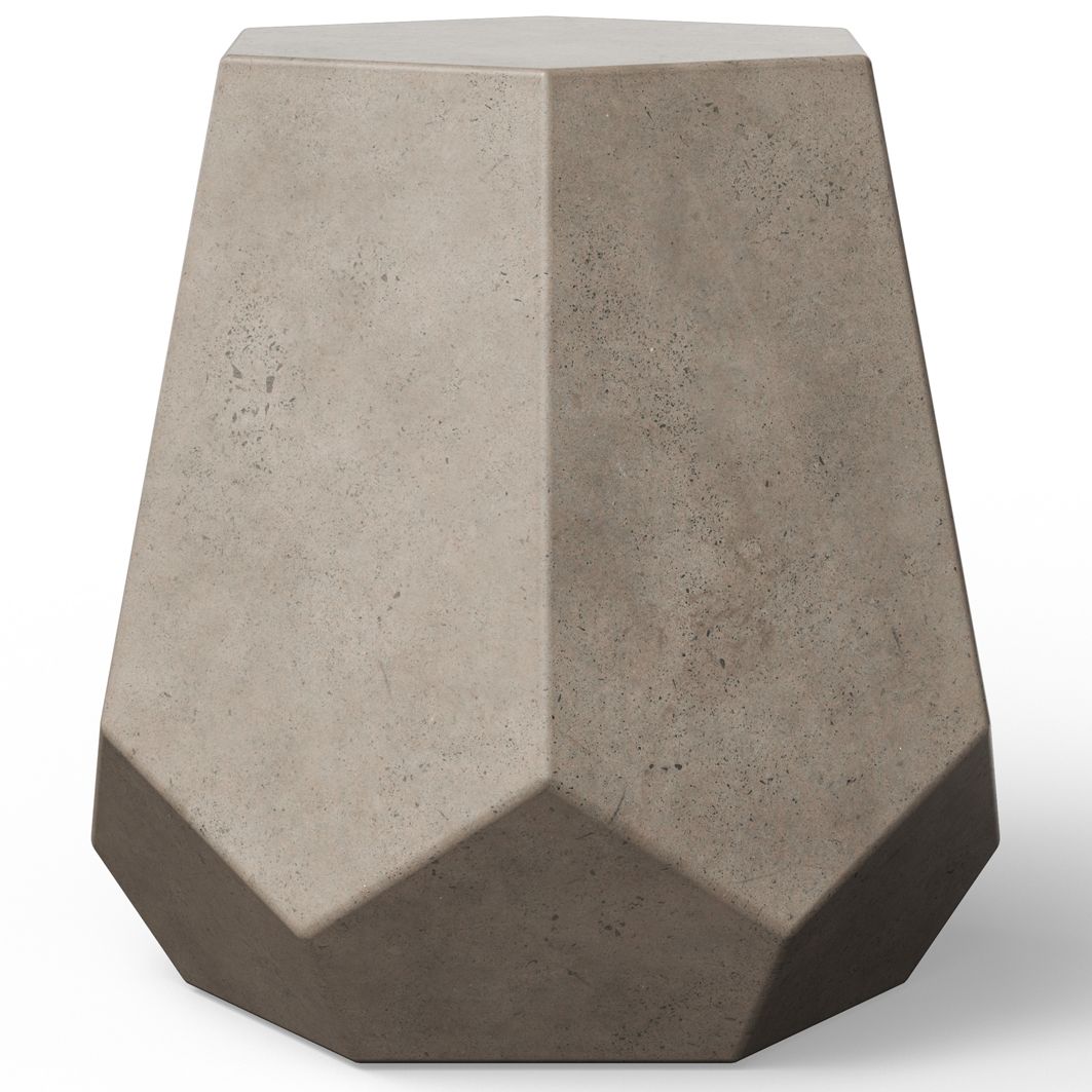 Image 3 Mixx 19" Wide Dark Grey Faceted Accent Stool more views