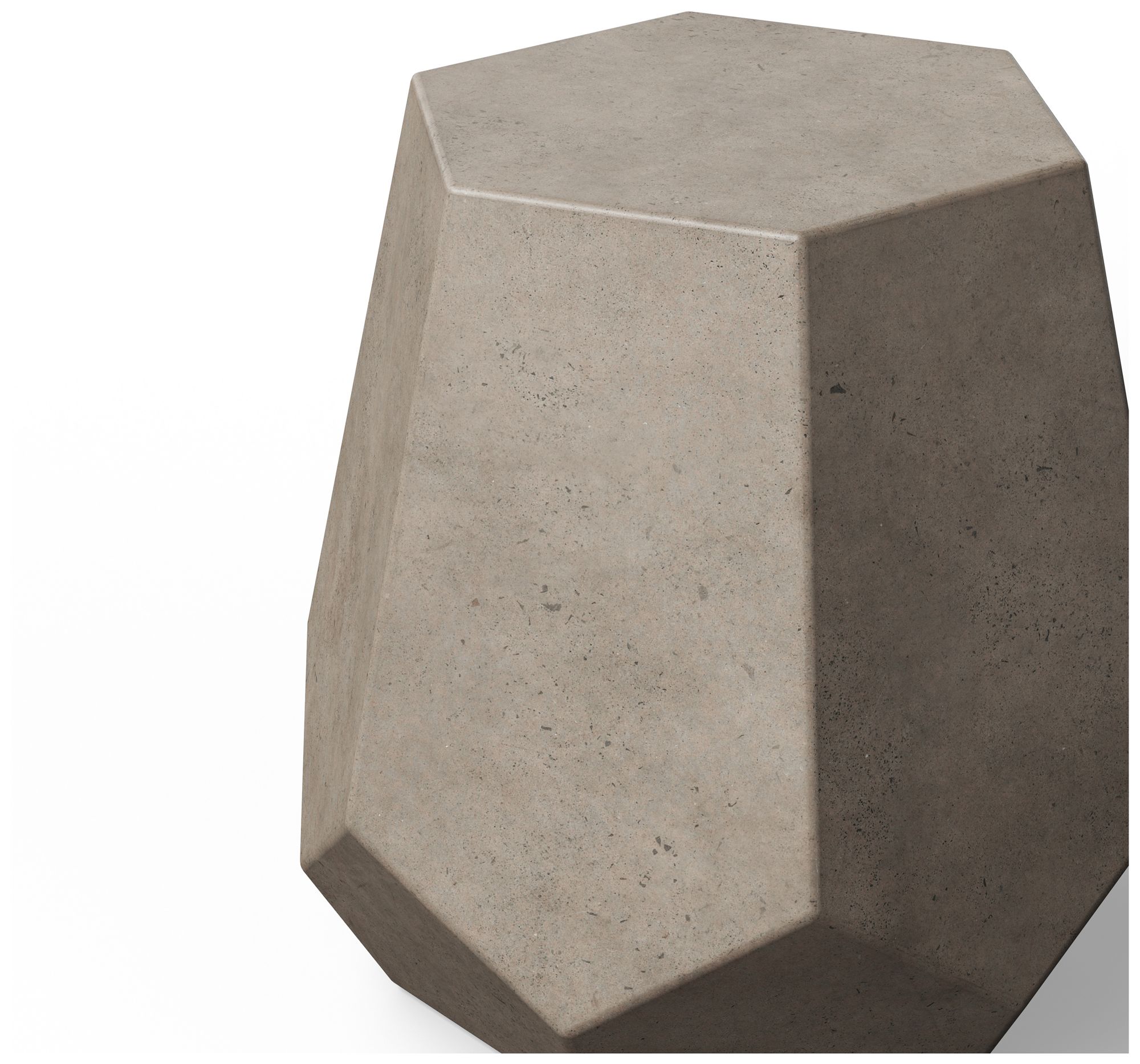 Image 4 Mixx 19" Wide Dark Grey Faceted Accent Stool more views