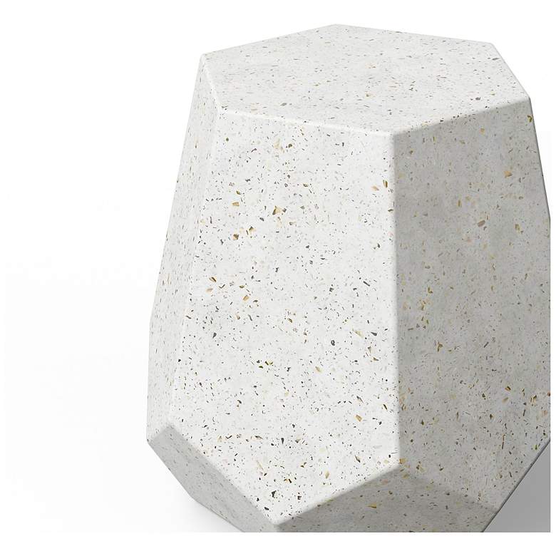 Image 4 Mixx 19" Wide Ivory Terrazzo Faceted Accent Stool more views