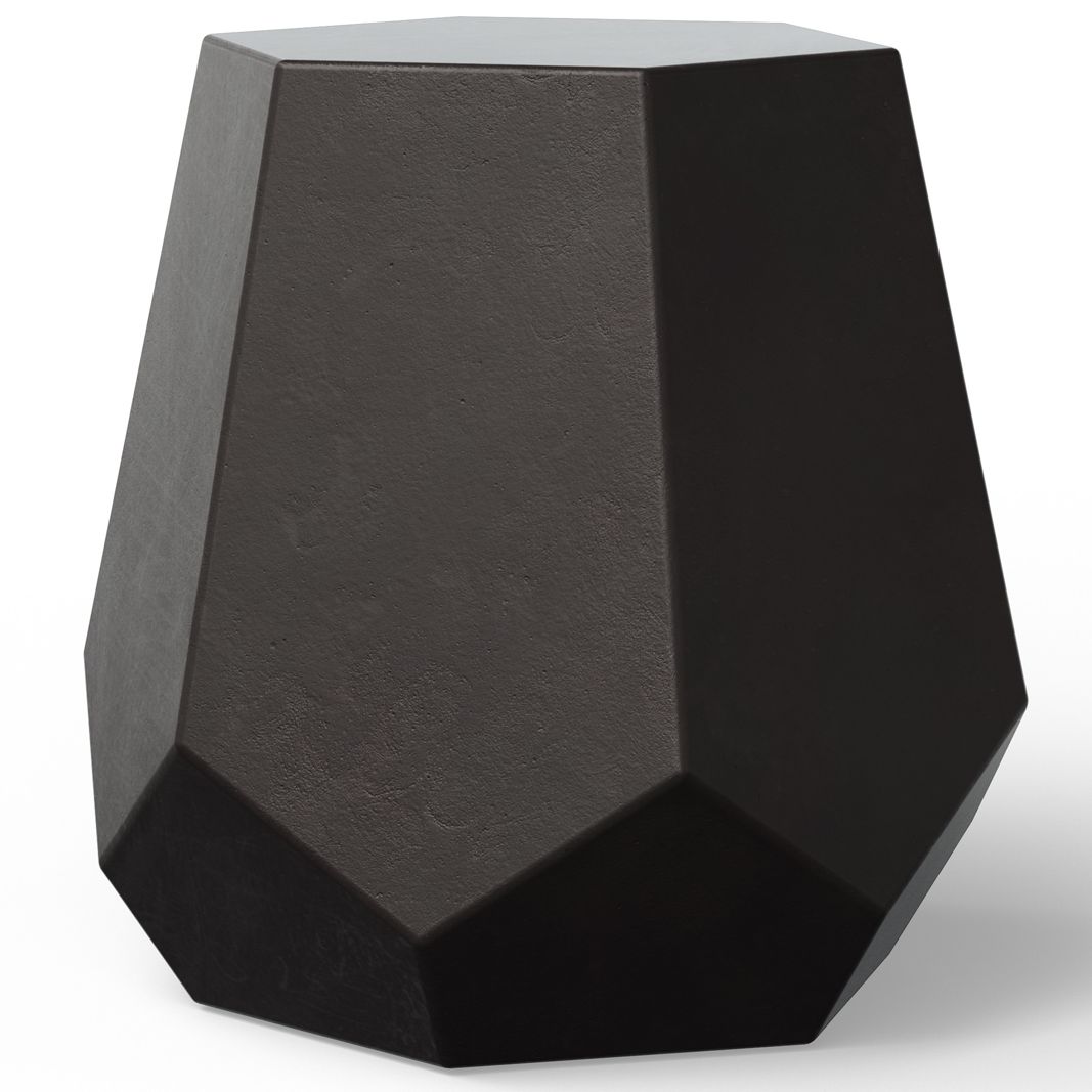 Image 2 Mixx 19" Wide Lava Faceted Accent Stool more views